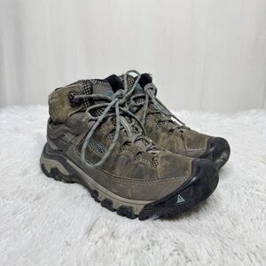 KEEN / Targhee 2 Mid gray leather waterproof lace up hiking boots / 7.5
